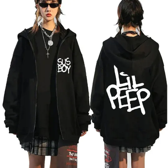 Rapper Lil Peep Graphic Zipper Hoody Men Women Hip Hop Fashion Zip Up Sweatshirt Men Oversized Pullover Hoodie Coats Streetwear