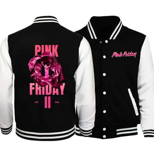 Nicki Minaj Alternative Cover Tee Pink Friday 2 Album Gag City Merch Baseball Uniform Jacket