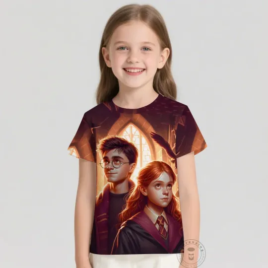 T Shirts Anime Harry Potter 3D Print Kids T Shirt Fashion Casual Cartoon Round Neck T-shirt Boy Girl Children Clothing Tees Tops