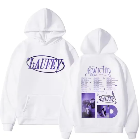Singer Laufey The Bewitched Tour Print Hoodie, Fashion Trend Aesthetics Hoodie, Harajuku Hip Hop Oversized Pullovers Unisex