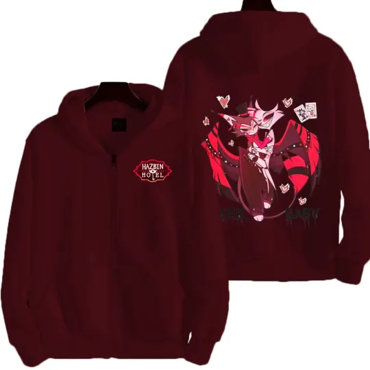 Hazbin Hotel Men Zip Up Hoodie