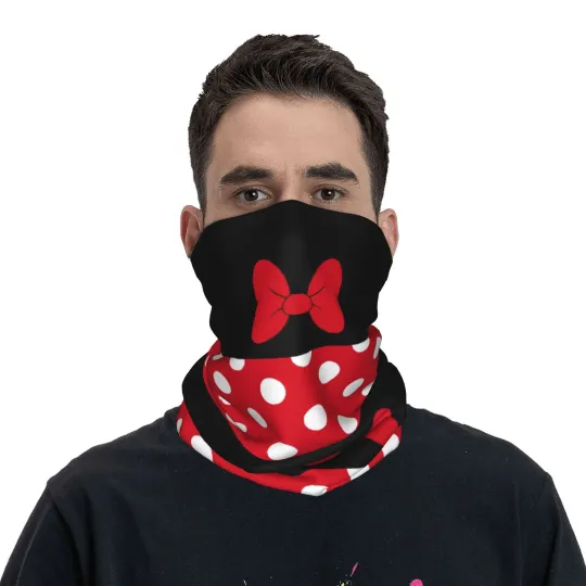 Minnie Mouse Cartoon Polkadot Face Mask Scarf