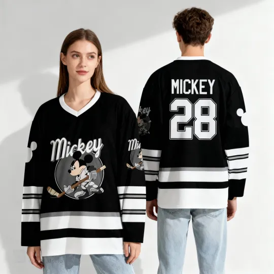 Disney Animation Series Mickey Minnie Men's Ice Hockey Jersey