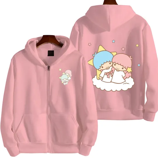 Little Twin Stars Men Zip Up Hoodie