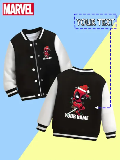 Marvel Boys Baseball Jacket - Christmas Deadpool Chi version print