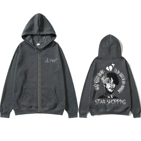 Rapper Lil Peep Star Shopping Zipper Hoodie Cry Baby Zip Up Jacket