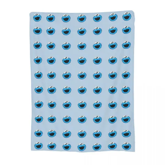 S-Sesame Streets Blanket Fleece All Season Cookie Monster Cartooon Breathable Lightweight Blanket