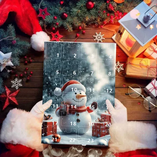 Christmas Countdown Blind Box Cute Snowman Acrylic Pendant Ornament Christmas Advent Calendar Blind Box