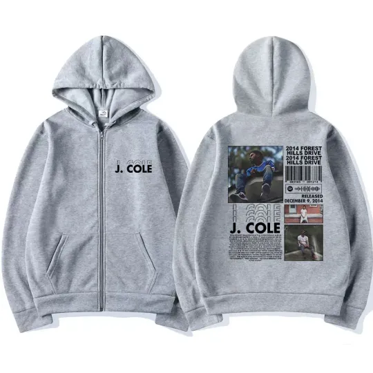 Hot New Rapper J Cole 2014 Forest Hills Drive Print Zipper Hoodie