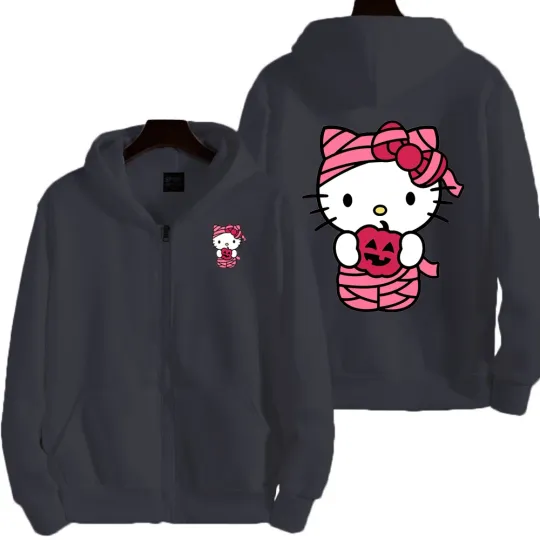 Men Christmas Hello Kitty Cartoon Hoodie