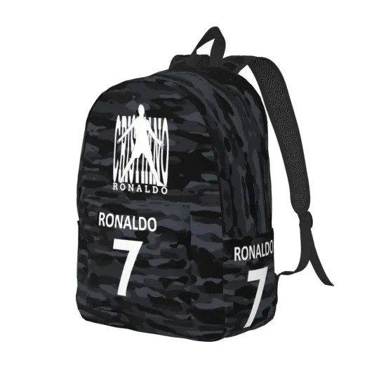 CR7 Ronaldos Backpack for Men and Women, Laptop Shoulder Bag, Student and Work Daypack, Gift