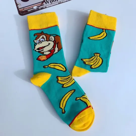 Super Mario Donkey Kong Banana Anime Socks