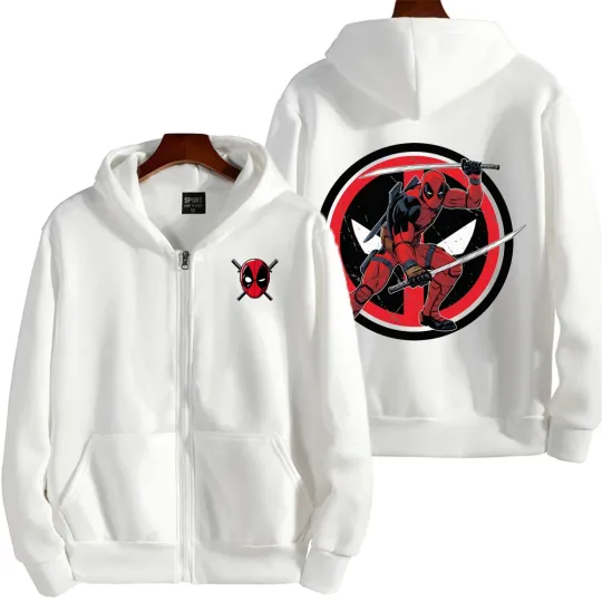 Deadpool Marvel Spring and Autumn New Men's Zipper Hoodie