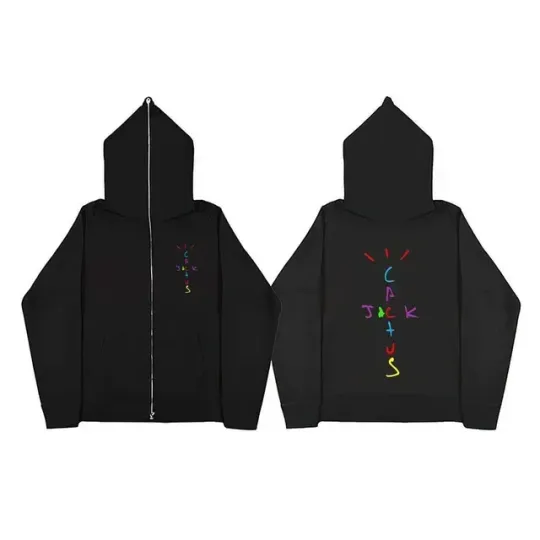 Travis Hip-hop Rapper Printed Zip Up Hoodie