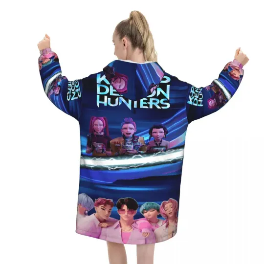 KPop Demon Hunters Huntrix Wearable Blanket Hoodie