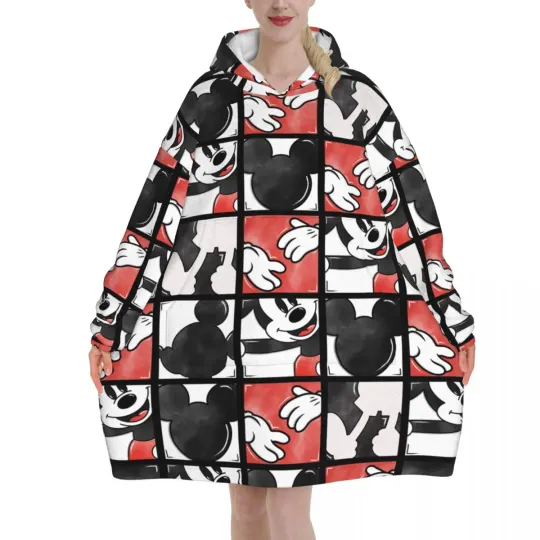 Mickey Mouse Cartoon Blanket Hoodie Oversized