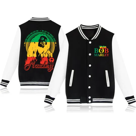 Fashion Singer Bob Marley  Baseball Jacket