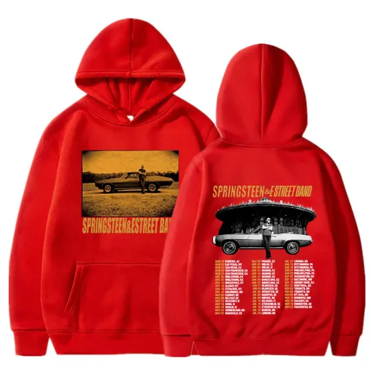 Bruce Springsteen and E Street 2024 Tour Hoodies, Men Women Fashion Hip Hop Casual Loose Oversized Pullover Fans Gift