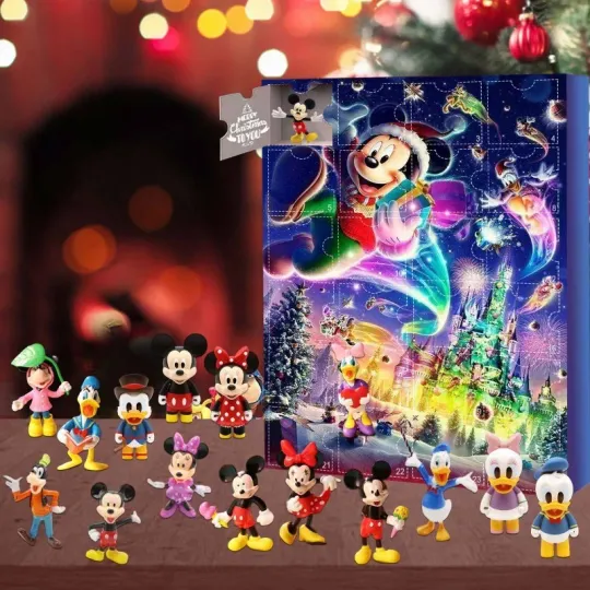 2025 Christmas Mickey Mouse Minnie Advent Calendar Blind Box 24 Days Countdown Surprise Blind Box Random Toys Gifts New Year
