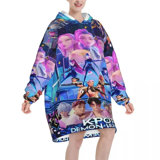 Kpop Demon Hunters Huntrix Blanket Hoodie