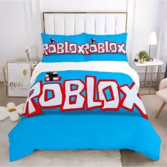 Roblox Anime Quilt Cover Set for Children and Teens, Printed Bedding
