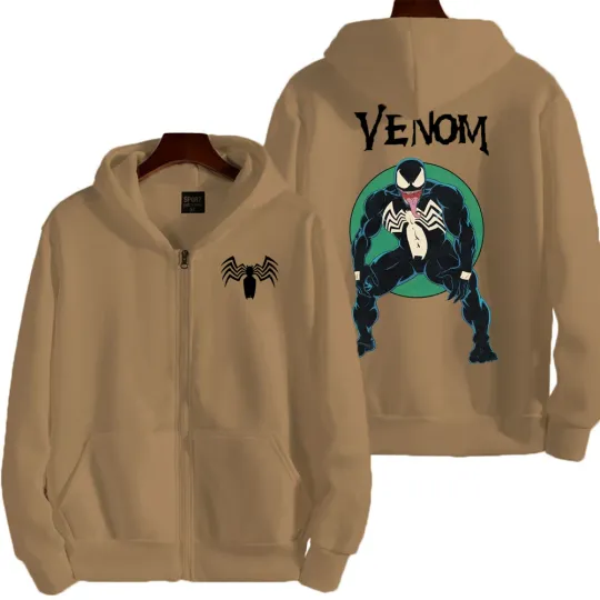 Marvel Venom Spring and Autumn New Men's Zipper Hoodie