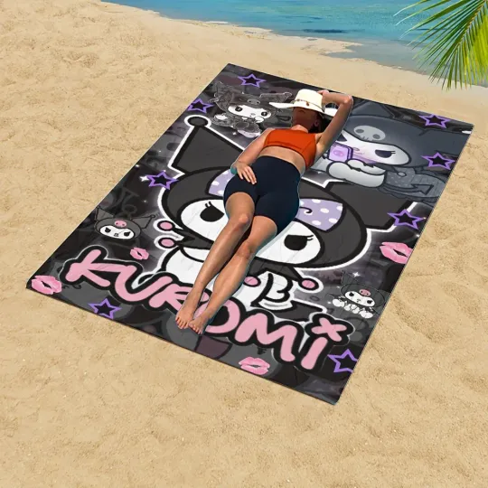 Kuromi-Themed Beach Towel