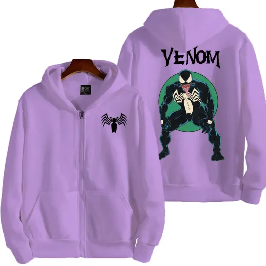 Marvel Venom Spring and Autumn New Men's Zipper Hoodie