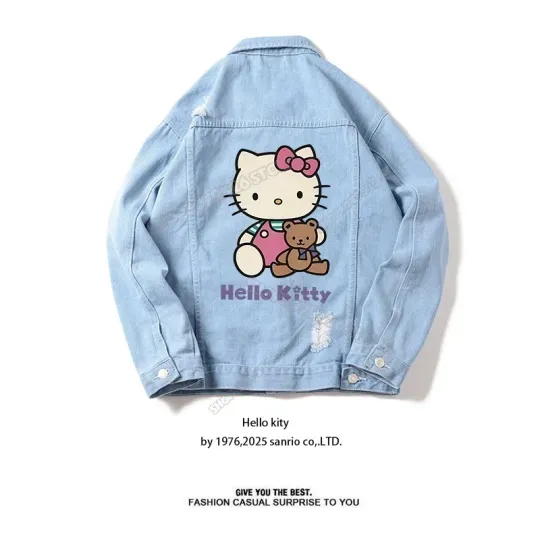Hello Kitty Kuromi Print Denim Jacket