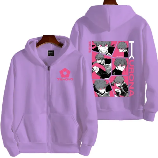 Blue Lock Kurona Ranze Men Zipper Hoodie