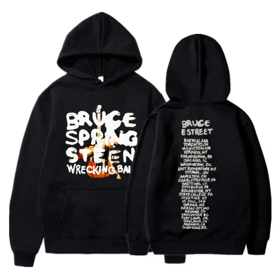 Rock Singer Bruce Springsteen Wrecking Ball Tour Hoodies, Men Women Fashion Vintage Casual Loose Pullovers Fans Gift