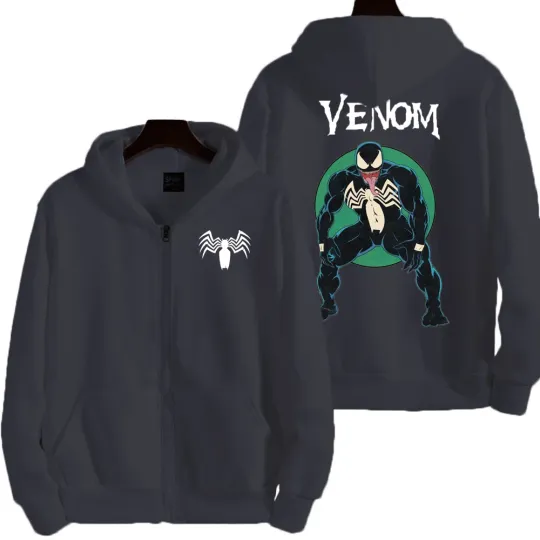 Marvel Venom Spring and Autumn New Men's Zipper Hoodie