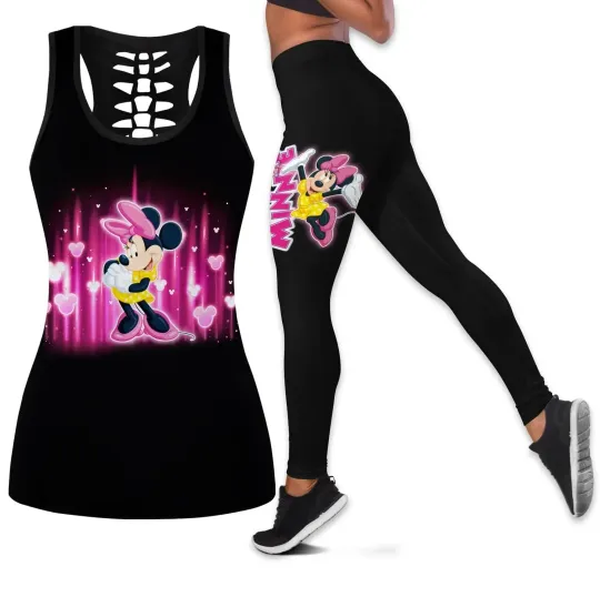 Disney Minnie Mouse Hollow Tank Top Legging Sets