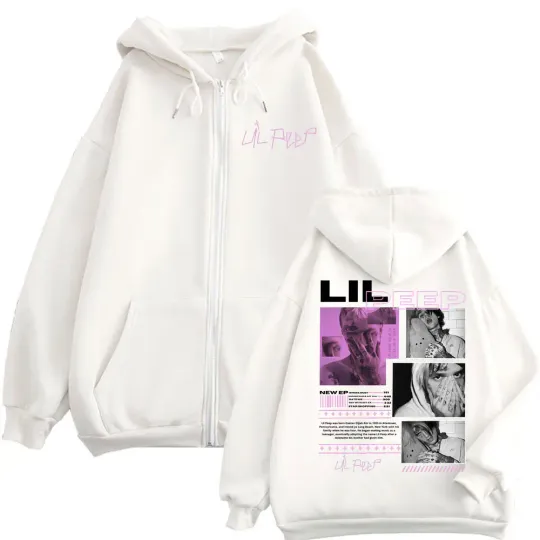 Rapper Lil Peep Double Sided Print Hoodie Men Women Hip Hop Vintage Zipper Sweatshirts Harajuku Y2k Fashion Oversized Pullovers