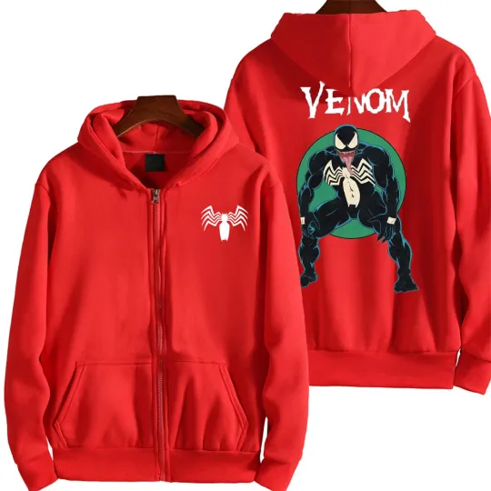 Marvel Venom Spring and Autumn New Men's Zipper Hoodie