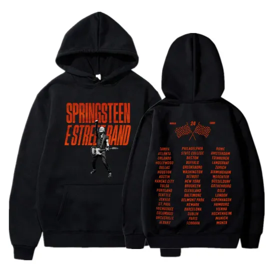Bruce Springsteen and E Street 2024 Tour Hoodies, Men Women Clothing Fashion Vintage Casual Loose Oversized Pullovers