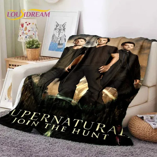 SPN Latest Supernatural Dean Sam Soft Flannel Blankets,Throw Blanket Comfortable Blanket for Picnic Beds Sofa Home Bedroom Gift