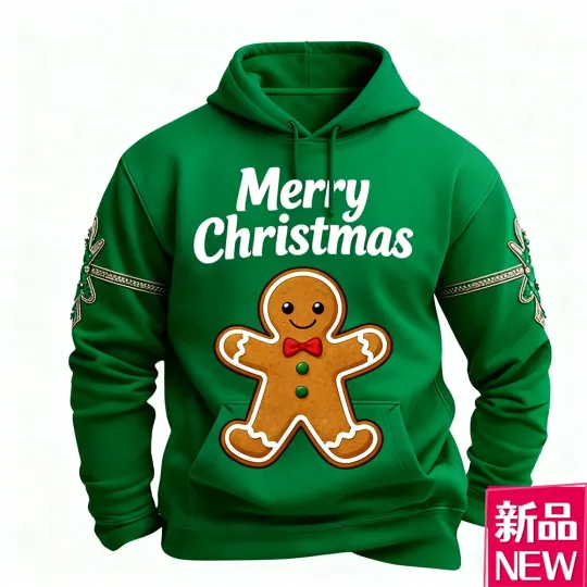 Merry Christmas Hoodies For Men Women 3D Printed Gradient Color Pattern Long Sleeve Sweatshirts Loose Comfortable Hooded Clothes