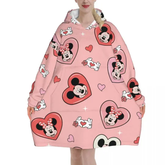 Mickey Mouse Cartoon Blanket Hoodie Oversized