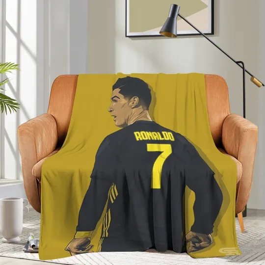 Custom Blanket Sofa Ronaldo CR7 Bed Camping Nap Fluffy Soft Blankets for Winter Warm King Size Microfiber Bedding