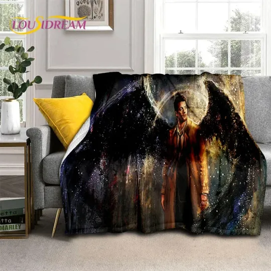 SPN Latest Supernatural Dean Sam Soft Flannel Blankets,Throw Blanket Comfortable Blanket for Picnic Beds Sofa Home Bedroom Gift