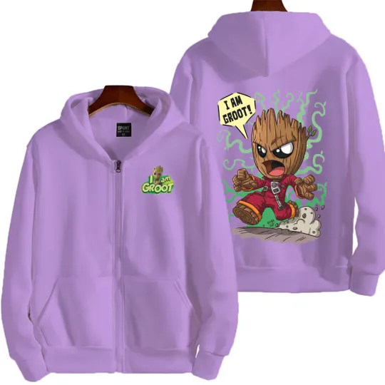 I Am Groot Men Zip Up Hoodie
