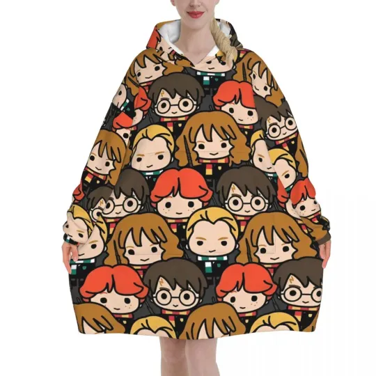 Oversized Harry Potter Magic School Wearable Blanket Winter Hoodie