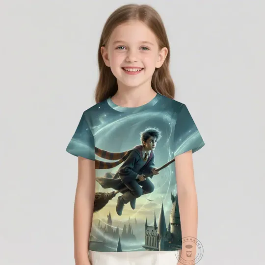 T Shirts Anime Harry Potter 3D Print Kids T Shirt Fashion Casual Cartoon Round Neck T-shirt Boy Girl Children Clothing Tees Tops