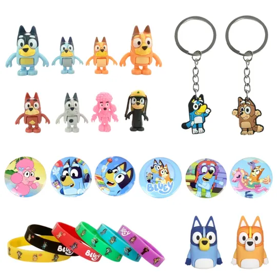 BlueyDad Bingo Advent Calendar Anime Figure Model Dolls Badge Keychain Children Holiday Christmas Countdown Calendar Blind Box Toys