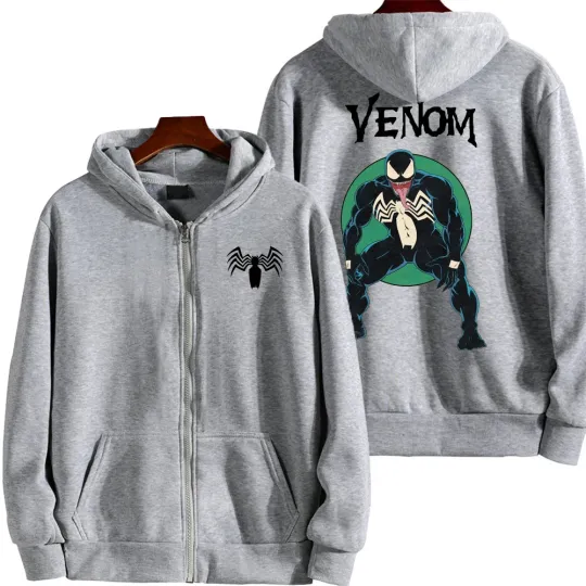 Marvel Venom Spring and Autumn New Men's Zipper Hoodie