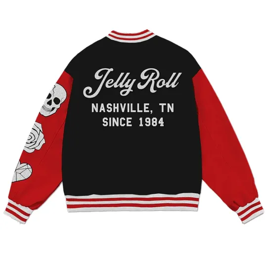 Jelly Roll Skull Baseball Jacket