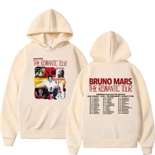 Rapper Bruno Mars Romantic Tour 2026 Concert Hoodies