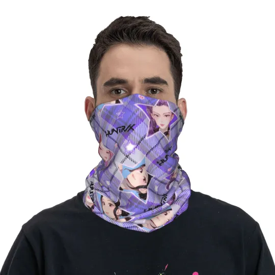 Purple Kpop Demons Hunter Face Mask Scarf