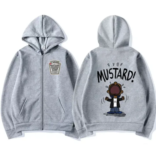 Rapper Kendrick Lamar Mustard Double Sided Zip Hoodie
